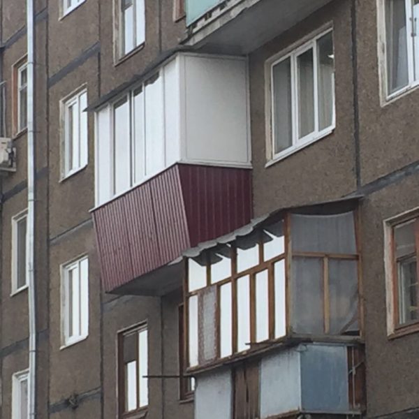 Увеличение площади балкона (обшивка трапецией)